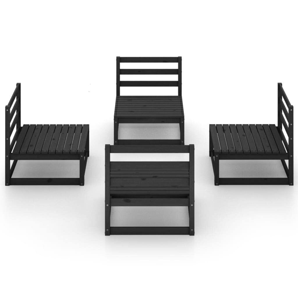 4-Sitzer Lounge-Set Dymphia aus Massivholz