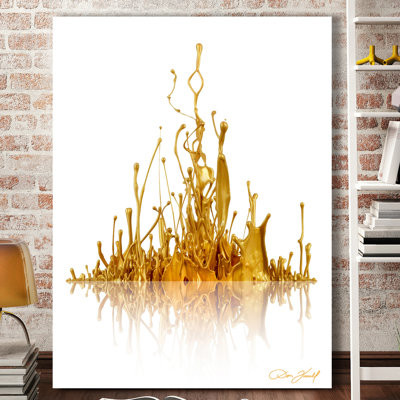 Reveling in Gold 1 Piece Wrapped Canvas Wall Art