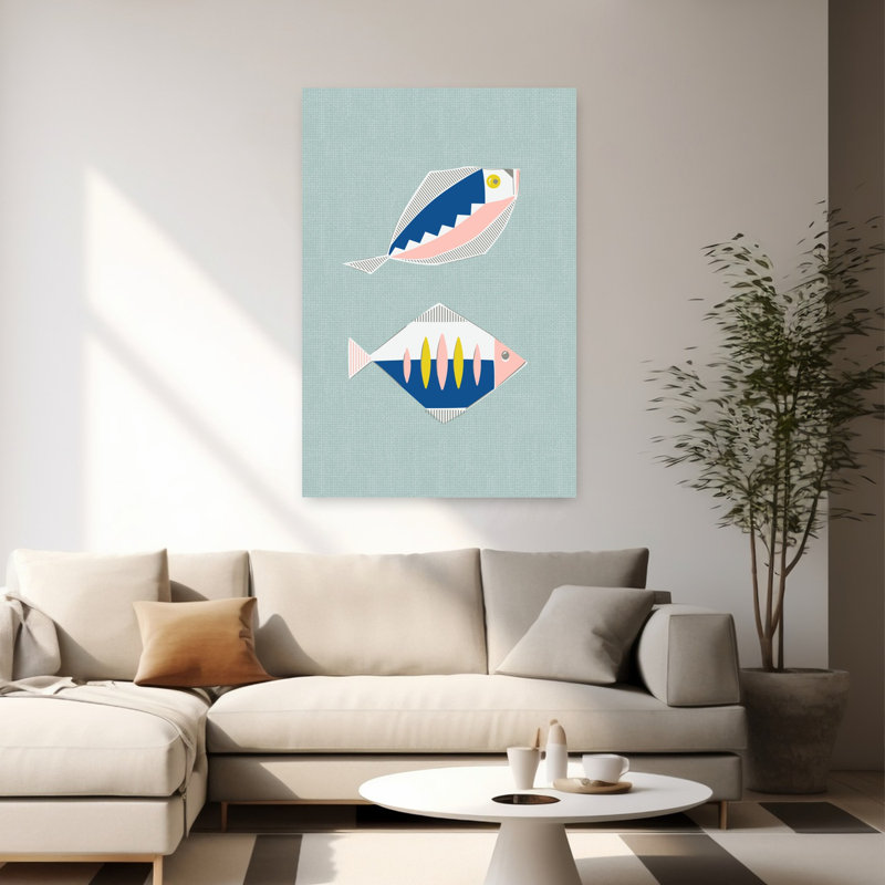 Art contemporain contemporain abstrait géométrique, H 60 po x l 40 po, Bleu