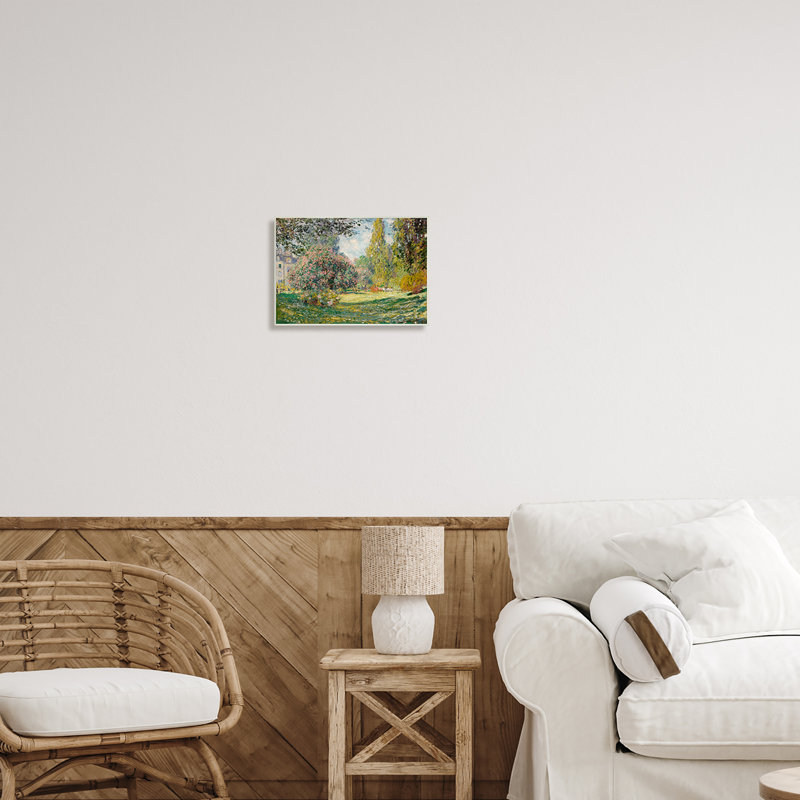 Art impressionniste sur fond de jardin champêtre, H 10 po x l 15 po x P 0,5 po
