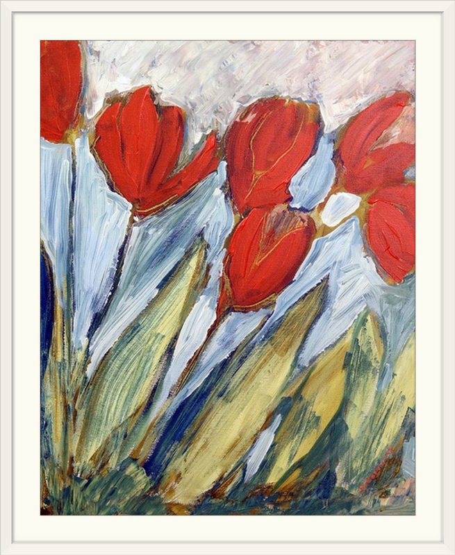 Nolani " Six Orange Tulips " Print, 48" H x 38" W x 1.5" D, Canvas