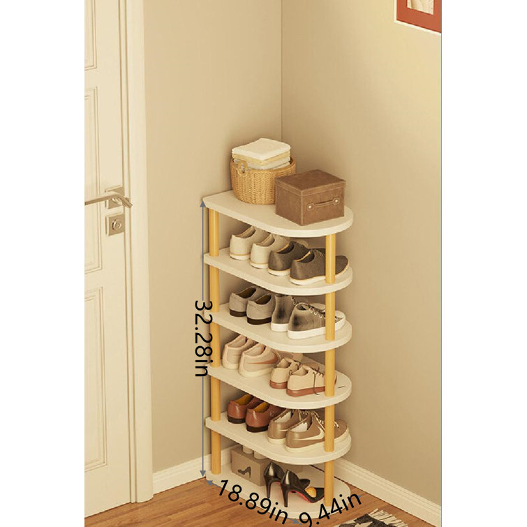Custom Natural Solid Oak 8-Tiers Tall Shoe Cupboard, Hallway