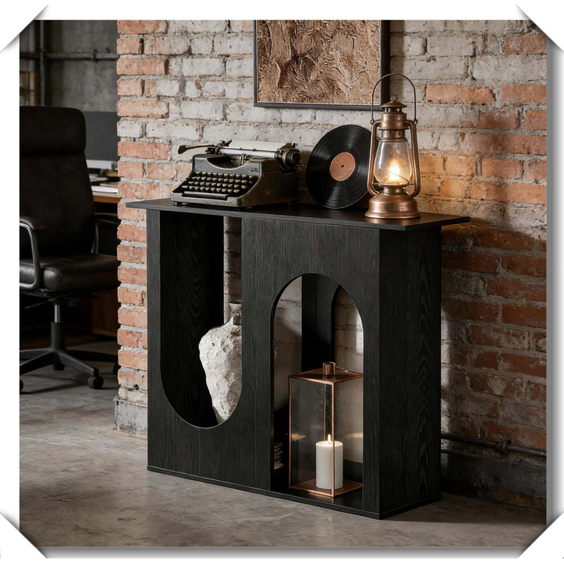 Elegant Narrow Console Table with Double-Arched Base, Perfect for Small Spaces and Modern Aesthetics