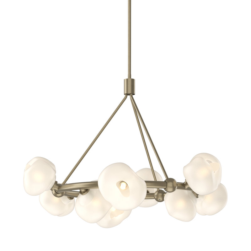 Ume 9 - Light Wagon Wheel Pendant, Soft Gold