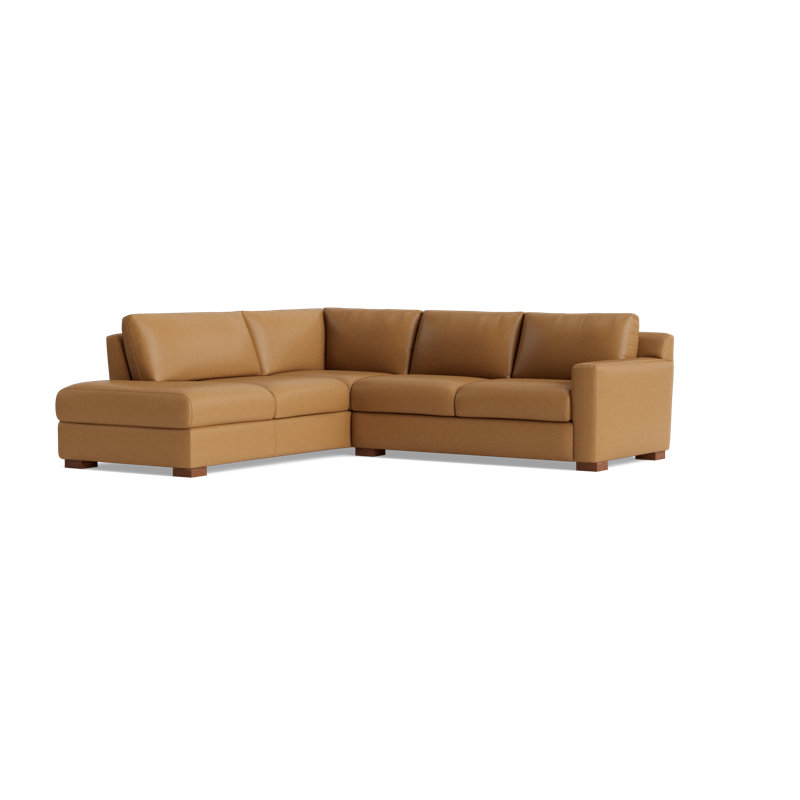 Catalina Sectional, Left Hand Facing, Leather - Butterscotch