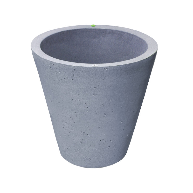 Pot à fleurs rond en plastique Doherty, Pierre taupe