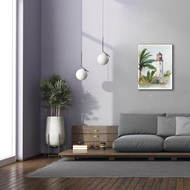 «Tropical Lighthouse 1» par Ethan Harper, art mural sur toile, H 34 po x l 26 po