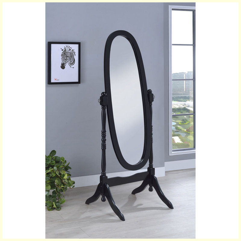 Miroir pleine grandeur noir Cheval | Miroir inclinable moderne et ajustable pour salon, chambre à coucher