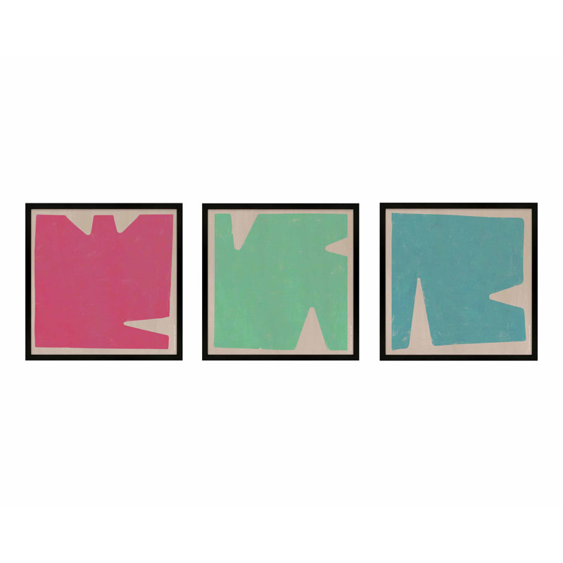 Sculpted Pastel Set by Romina Gadler, Black Paper Framed, 16" H x 16" W