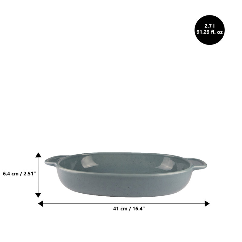 Rôtissoire bleue moucheté Mesa Ceramics, 16"