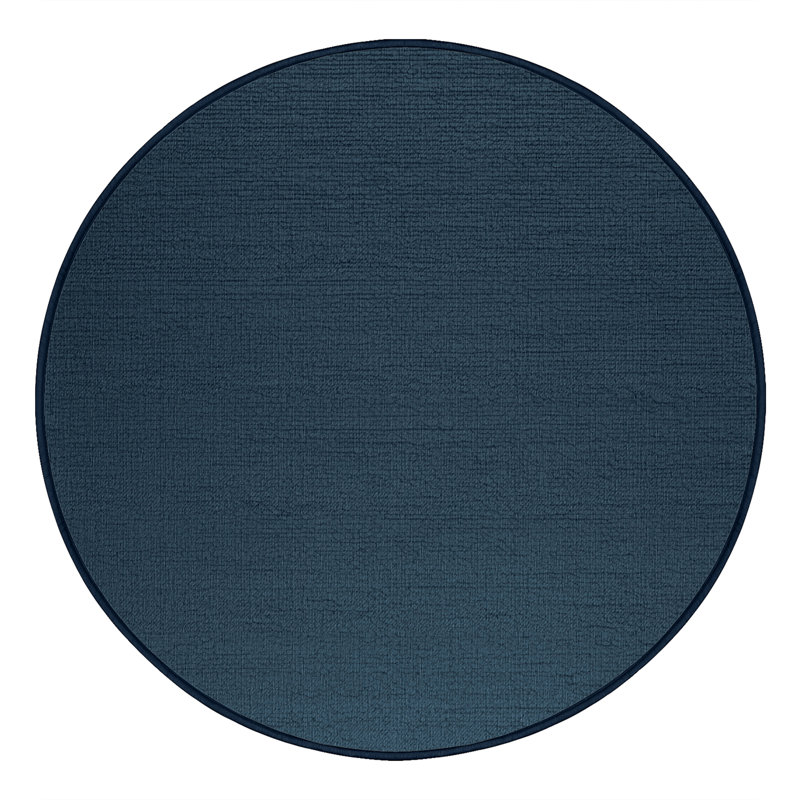 Machine Washable Solid Gray Area Rug, Round 6'