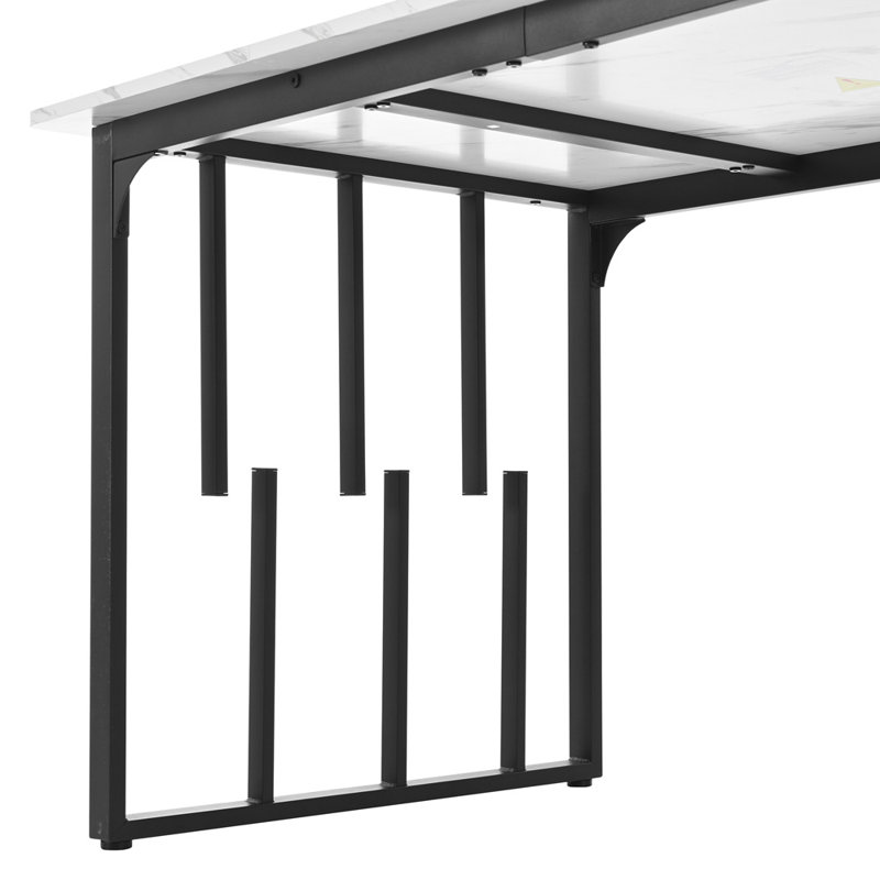 Melyna Metal Base Dining Table, Black