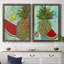 Ananas et melon d'eau I - ensemble de 2 reproductions d'art encadrées-319466735-319400296-319400340