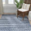 Saleem Chevron Handwoven Blue/Grey Area Rug-293277059