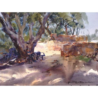 Village View | Loose Watercolor Painting By Madhusudan Das