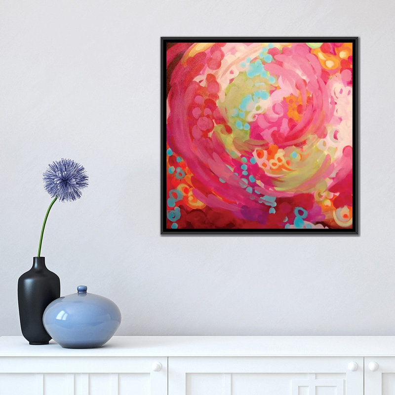 «Simona», impression sur toile tendue, H 18 po x l 18 po x P 1,5 po, Toile encadrée noire, Pas de tapis