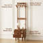Table de chevet multifonctionnelle en bois massif 3-en-1 Casmir: portemanteau tout-en-un, tringle à vêtements et armoire de rangement-501628529