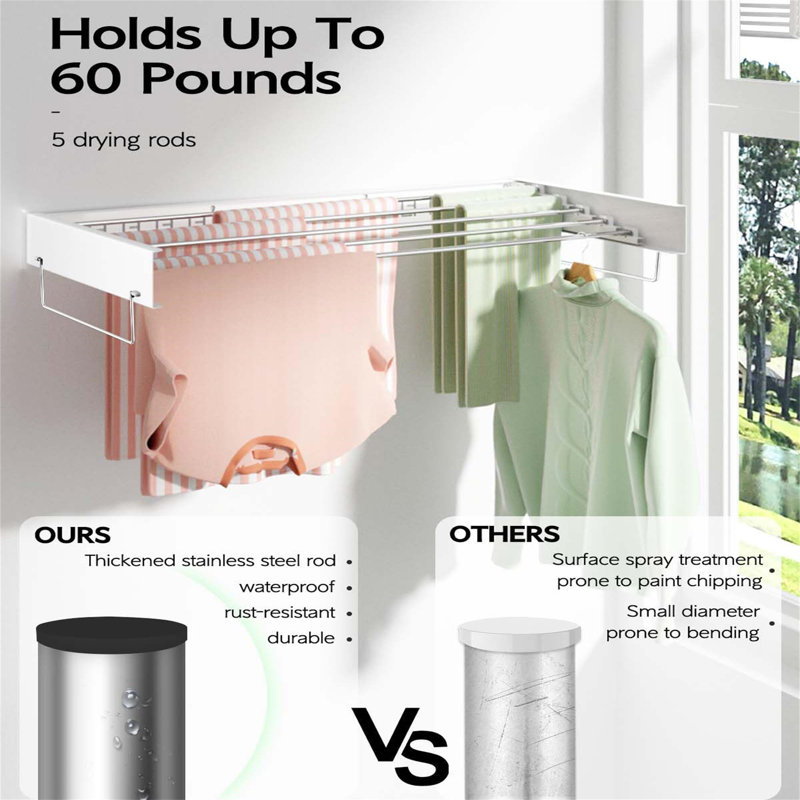 Stainless Steel Foldable Wall-Mounted Drying Rack