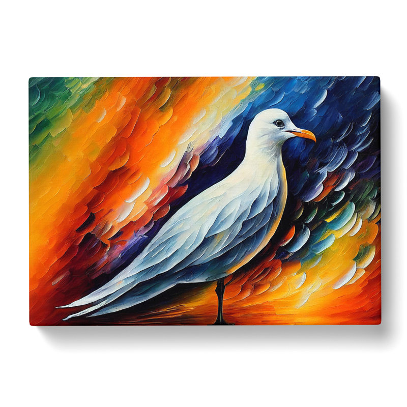 Seagull Painting Abstract - Wrapped Canvas, 40cm H x 60cm W x 3cm D