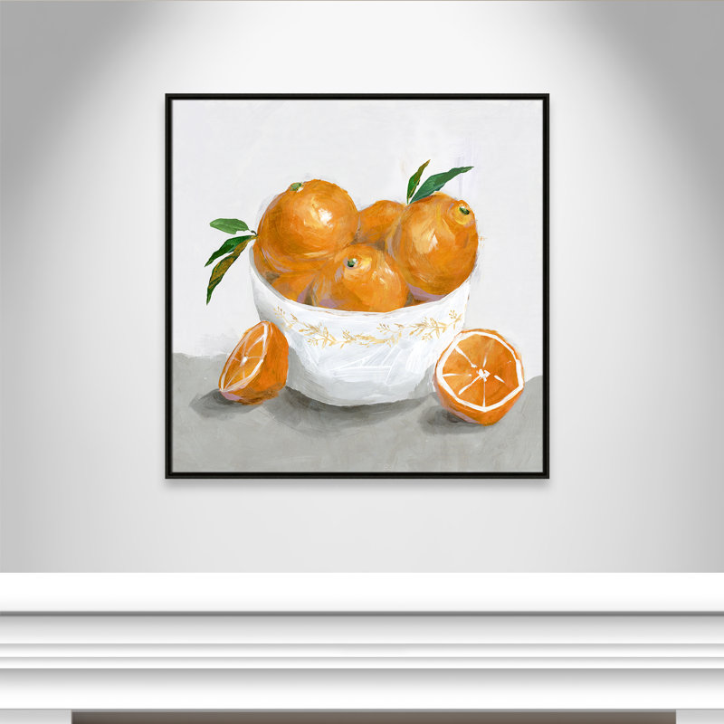 Abbaye «Oranges» par Isabelle Z - reproduction d'art, H 37,5 po x l 37,5 po x P 2 po, Toile avec cadre espresso