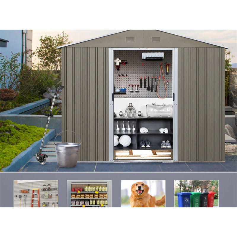 8 ft. W x 6 ft. D Metal Storage Shed