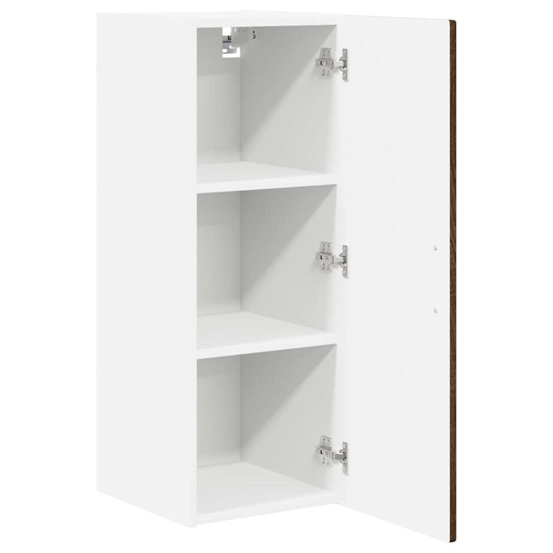 Vidaxl Kitchen Wall Cabinet White 30 X 31 X 80 Cm Engineered Wood, Brown Oak