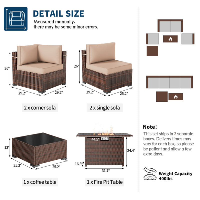 4- Person Outdoor Seating Group With Cushions, Beige