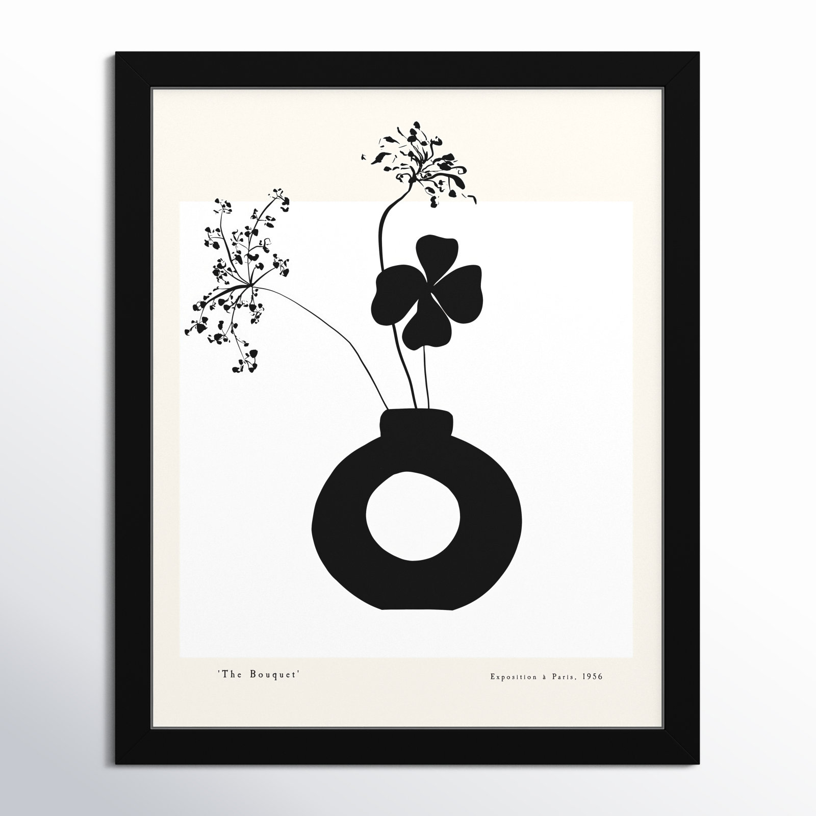 Black And White Flower In A Vase by Oliver Gal, Black, 26" H x 22" W