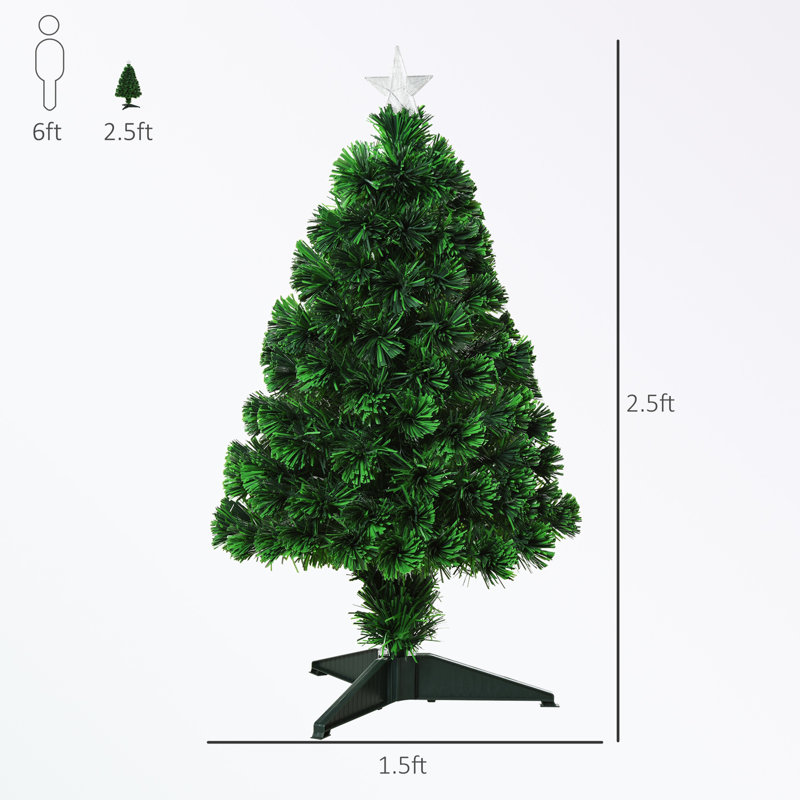 Arbre de Noël artificiel avec branches et lumières DEL à fibre optique