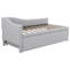 Lit de jour simple avec lit gigogne escamotable, structure de lit de jour rembourrée en lin avec lattes de bois, lit gigogne extensible, conception simple à très grand-426252826