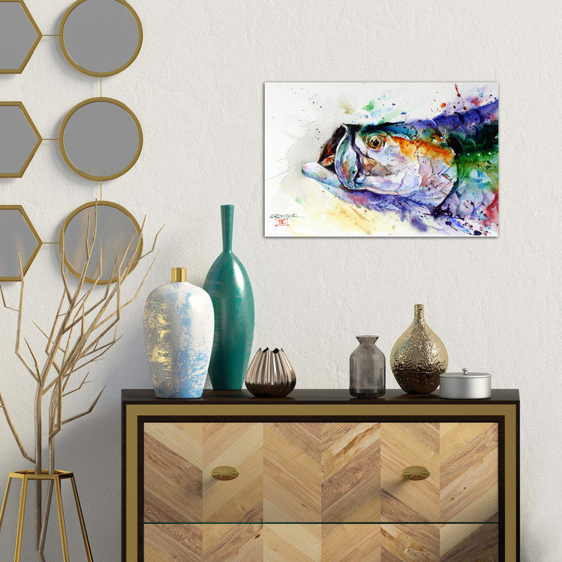Fish by Dean Crouser - Wrapped Canvas Painting, 66.04 cm H x 45.72 cm W x 1.91 cm D