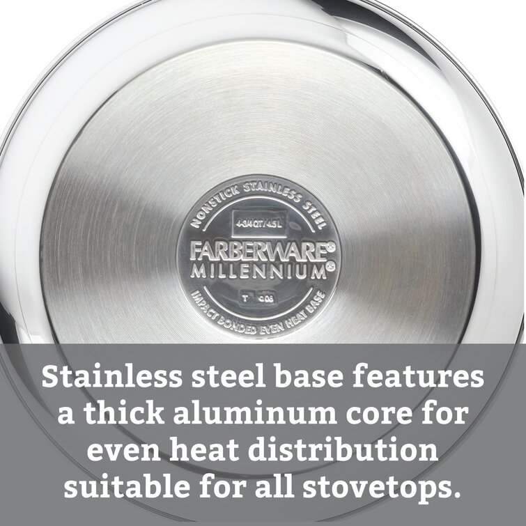 Farberware Millennium Stainless Steel Nonstick Cookware Set, 10-Piece