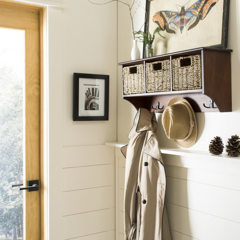 Solid + Manufactured Wood Wall Organizer, Cherry