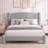 Twin Size Cloud Bed Frame with Round Headboard & Cylindrical Legs