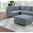 6Pc Modular Sectional Couch: Steel Grey Fabric For Living Room, 2X Wedges, 3X Armless Chairs, : Space, 1X