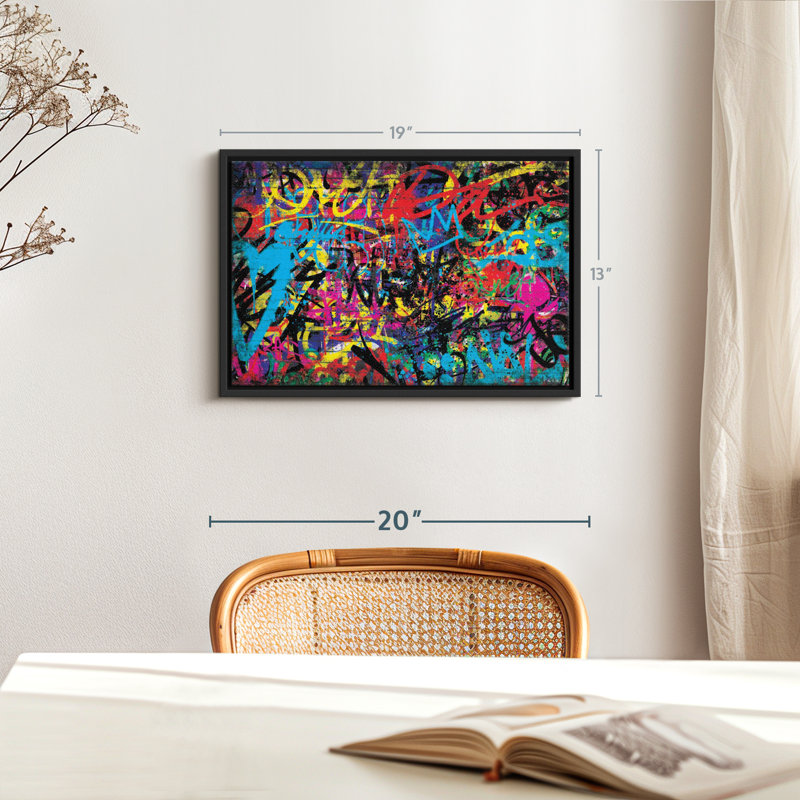 Abstrait "Graffiti abstrait", H 19 po x l 13 po