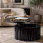 Table basse ronde avec soulagement fabriqué à la main Table de thé robuste en bois à piédestal pour salon Pas besoin d'assembler-1379305933