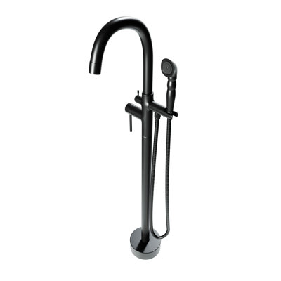 Floor Mounted Freestanding Single Handle Tub Filler Faucet Neptune - Matte Black