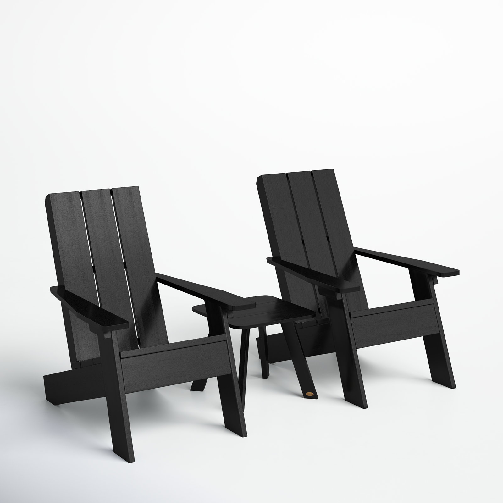 Byrnes 2 - Person Patio Conversation Set, Black