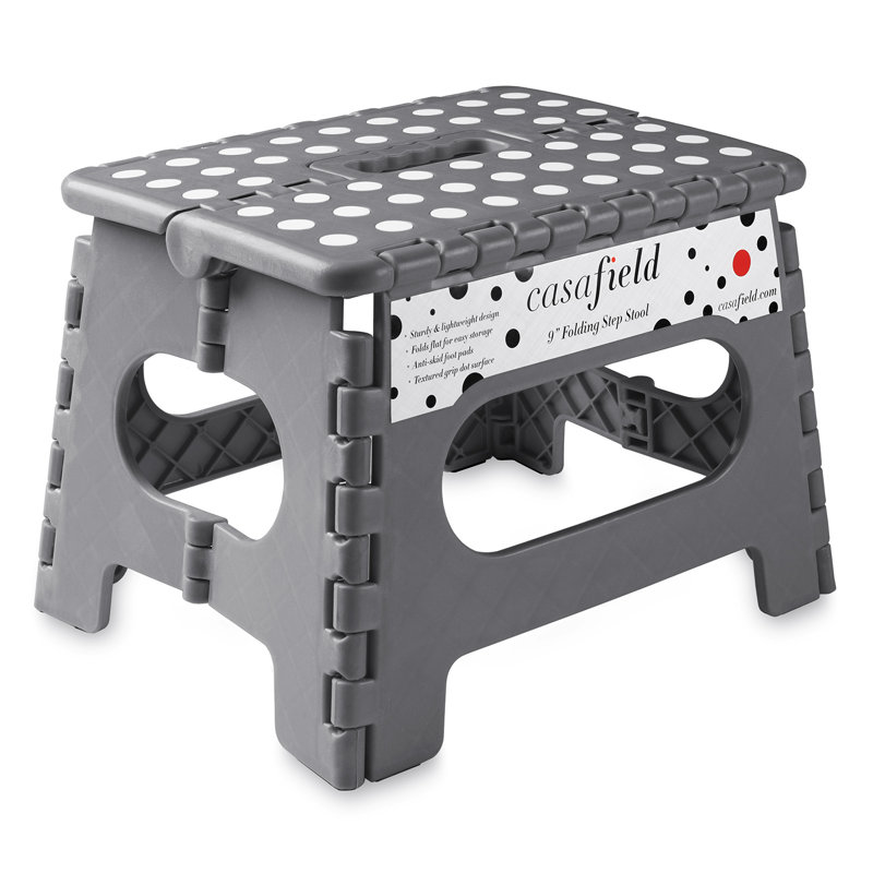 Lightweight Folding Step Stool, Gray