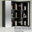 Armoire à pharmacie noire 91 cm (L) x 76 cm (H) avec miroir biseauté, étagères en verre ajustables, fixation murale ou encastrée, rangement gain de place pour salle de bain, salle d'eau ou appartement.-429961422
