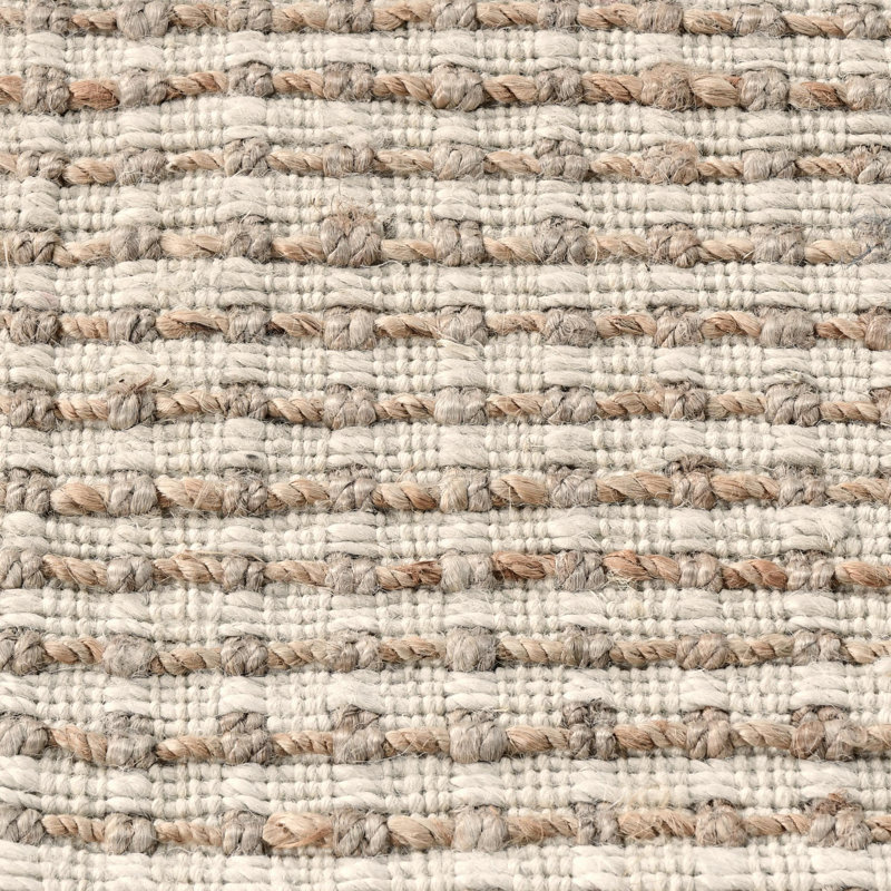 Herringbone Jute / Sisal Area Rug in Beige, Rectangle 5' x 8'