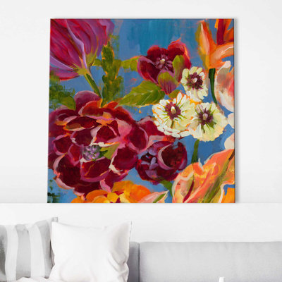 «Spring Bouquet I», peinture sur toile à cadre flottant