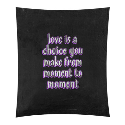 Le polyester love is a choice quote tableau noir tapisserie