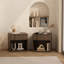 Ensemble de commode 3 pièces Clive Mid-Century moderne en noyer et or-130104178