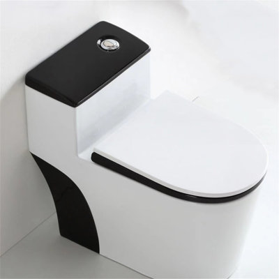 WATERMONY 1.6 Gallons GPF Elongated Comfort Height Floor Mounted One-Piece Toilet (Seat Included)