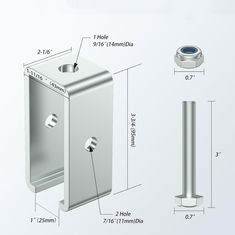 Channel Trolley Track Hanger Bracket