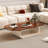 Simple light luxury oval glass coffee table-105170397