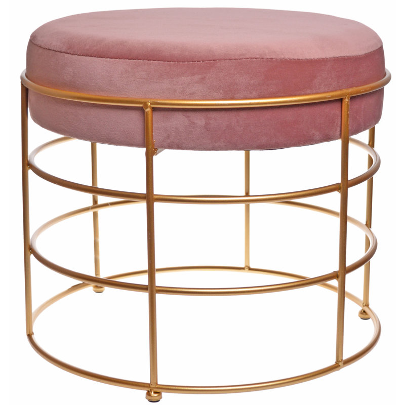 Leland Metal Accent Stool, Pink