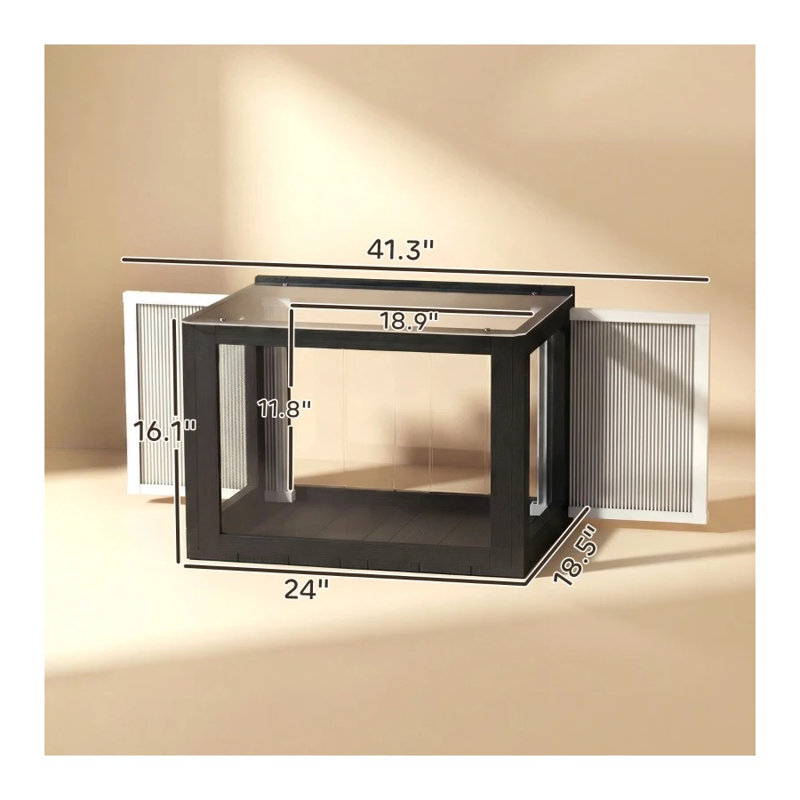 Fenêtre d'extérieur pour chat, construction en acrylique et en bois pour chat simple
